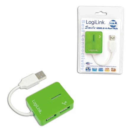 LogiLink Smile | 4-portowy koncentrator USB2.0 | Koncentrator - 4 porty | USB 1.1, USB 2.0 w sklepie Wasserman.eu