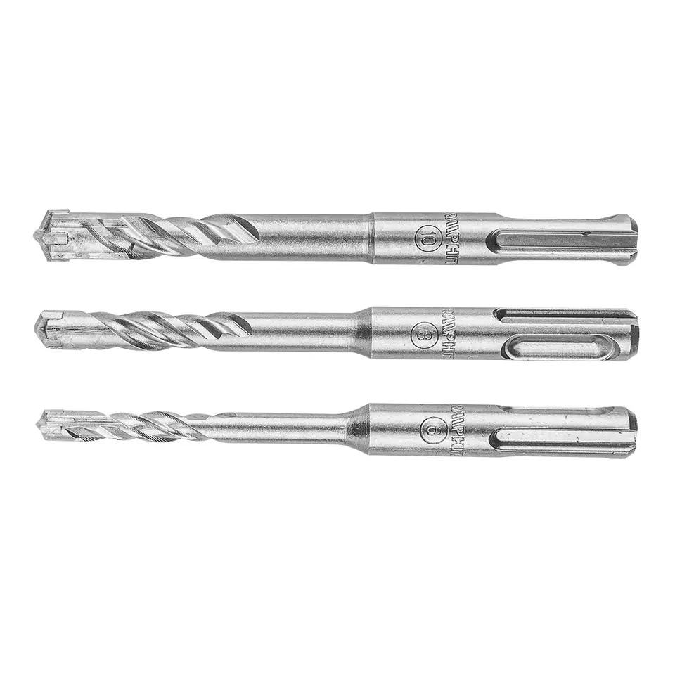 ⁨Set of concrete drills SDS Plus, quatro, set of 3 pcs. - 6, 8, 10 x 110 mm⁩ at Wasserman.eu