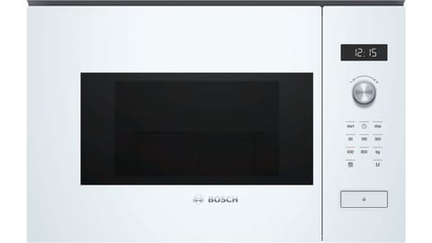 ⁨Bosch Microwave Oven BFL524MW0 20 L, Retractable, Rotary knob, Touch Control, 800 W, White, Built-in, Defrost function⁩ at Wasserman.eu