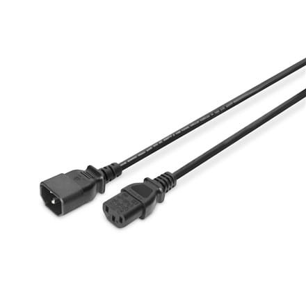 ⁨Digitus Power Cord extension cable H05VV-F3G 0. 75qmm, AK-440201-018-S 1.8 m, Black⁩ at Wasserman.eu