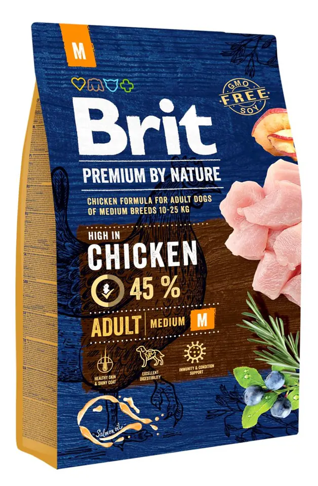 ⁨BRIT PREMIUM BY NATURE Adult M - sucha karma z kurczakiem dla psów dorosłych ras średnich - 8 kg⁩ w sklepie Wasserman.eu