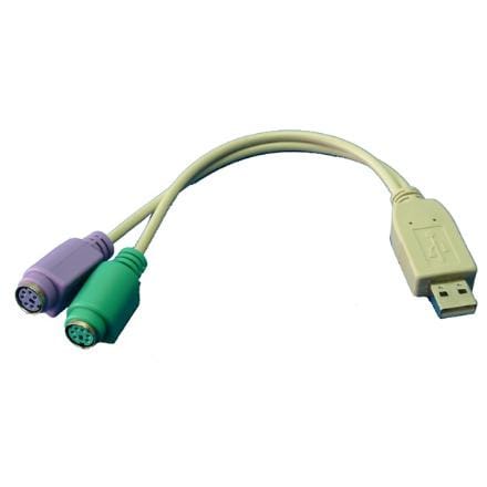 ⁨Logilink Adapter USB to PS/2 x2 : 2x Mini DIN 6-pin FM, USB M⁩ at Wasserman.eu
