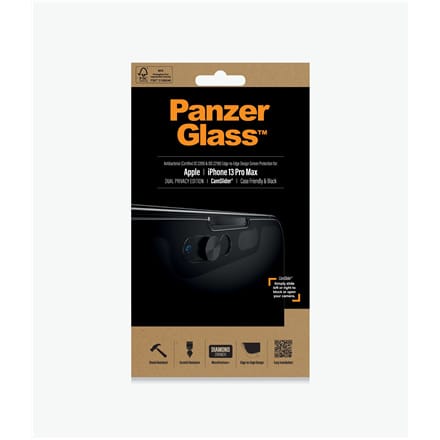 PanzerGlass E2E Microfracture iPhone 13 Pro Max 6.7" Case Friendly CamSlider Privacy Antibacterial black/black P2749 at Wasserman.eu