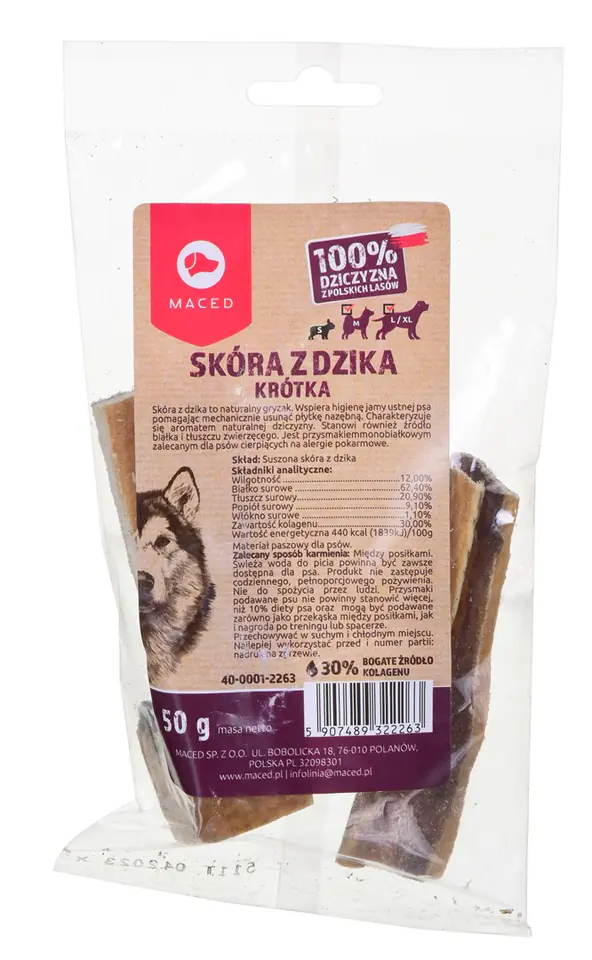 ⁨MACED Wild boar skin for dogs 6-14 cm⁩ at Wasserman.eu