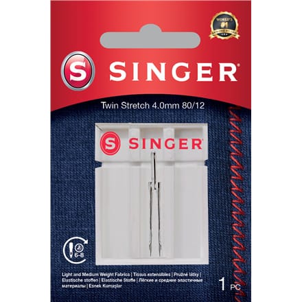 ⁨Singer Twin Stretch Needle, Decorative, 4.0 80/12 1PK⁩ at Wasserman.eu