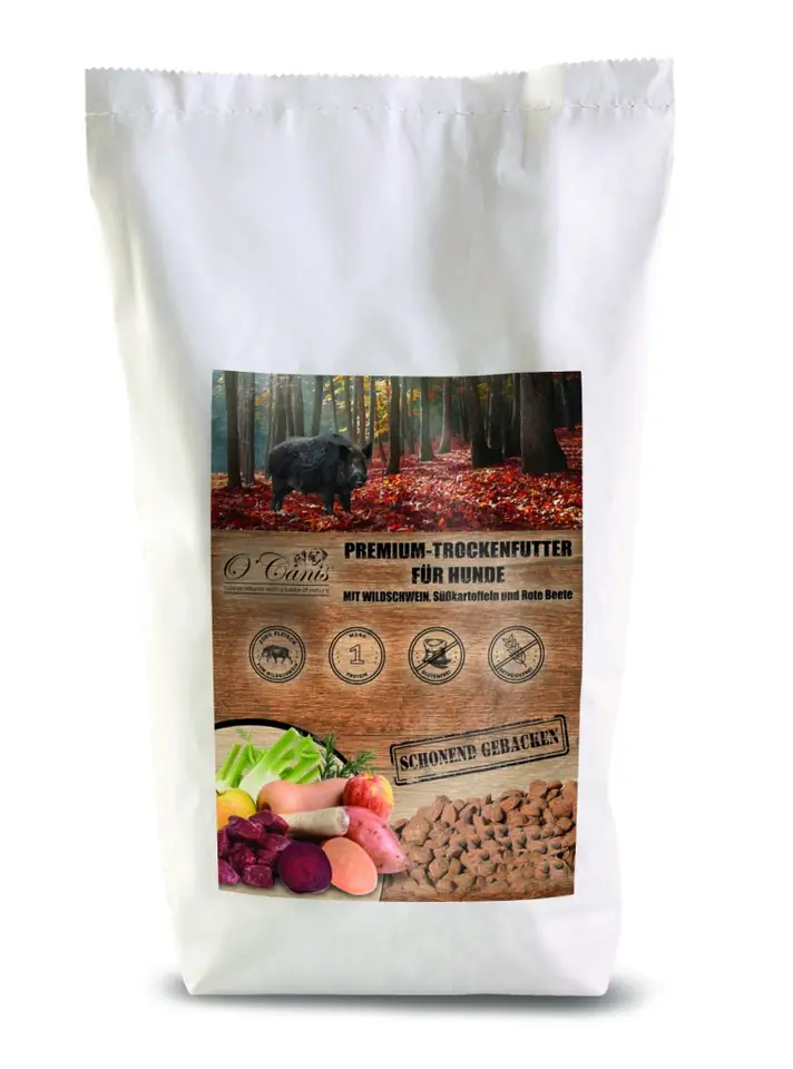 O'CANIS Premium z dzika, słodkiego ziemniaka i buraków - karma sucha-pieczona dla psa - 1,2 kg w sklepie Wasserman.eu