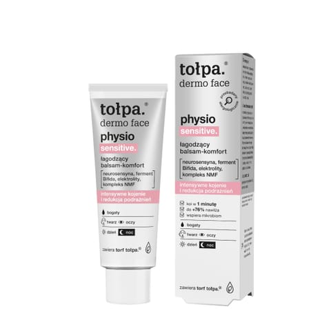 ⁨TOŁPA Dermo Face Physio Łagodzący Balsam do twarzy - komfort 40 ml⁩ w sklepie Wasserman.eu