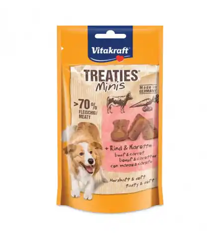 ⁨VITAKRAFT TREATIES MINIS przysmak z wołowiną i marchewką da psa 48g⁩ w sklepie Wasserman.eu