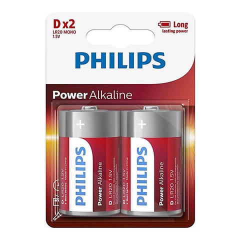 ⁨Bateria alkaliczna LR20 / D 1,5V POWER ALKALINE LR20P2B/10 /blister 2szt./⁩ w sklepie Wasserman.eu