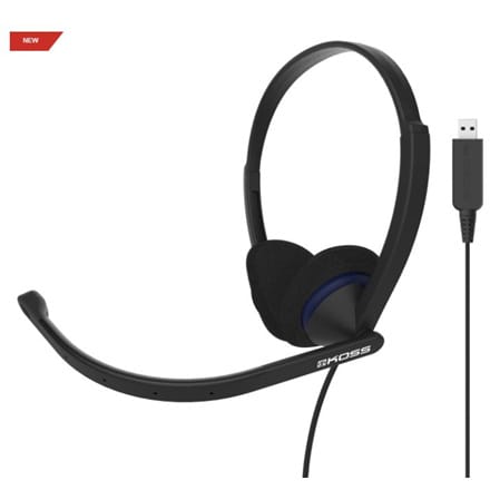 ⁨Koss | Słuchawki | CS200 USB | Przewodowe | Nauszne | Mikrofon | Czarne⁩ w sklepie Wasserman.eu