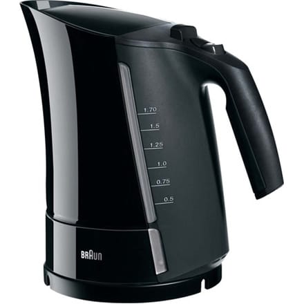 ⁨Braun | WK 300 | Czajnik standardowy | 2200 W | 1,7 L | Plastik | Podstawa obrotowa 360° | Czarny⁩ w sklepie Wasserman.eu