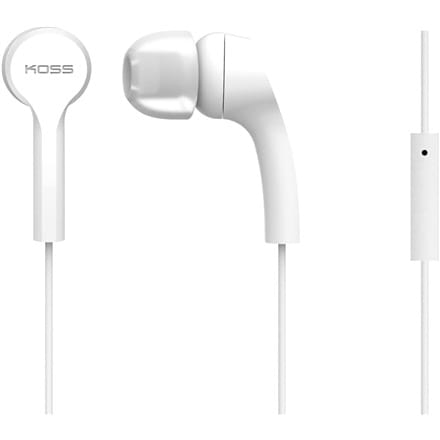 ⁨Koss Headphones KEB9iW Wired, In-ear, Microphone, White⁩ at Wasserman.eu