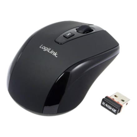 ⁨Logilink Maus optisch Funk 2.4 GHz wireless, Black, 2.4GH wireless mini mouse with autolink⁩ at Wasserman.eu