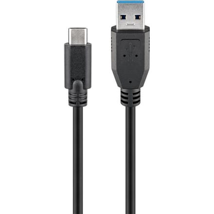 ⁨Goobay 71221 USB-C to USB A 3.0 cable, black, 2m⁩ at Wasserman.eu