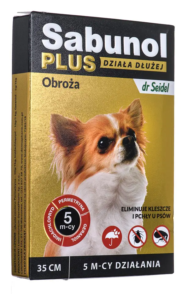 ⁨SABUNOL PLUS - obroża przeciw pchłom i kleszczom dla psa 35cm⁩ w sklepie Wasserman.eu