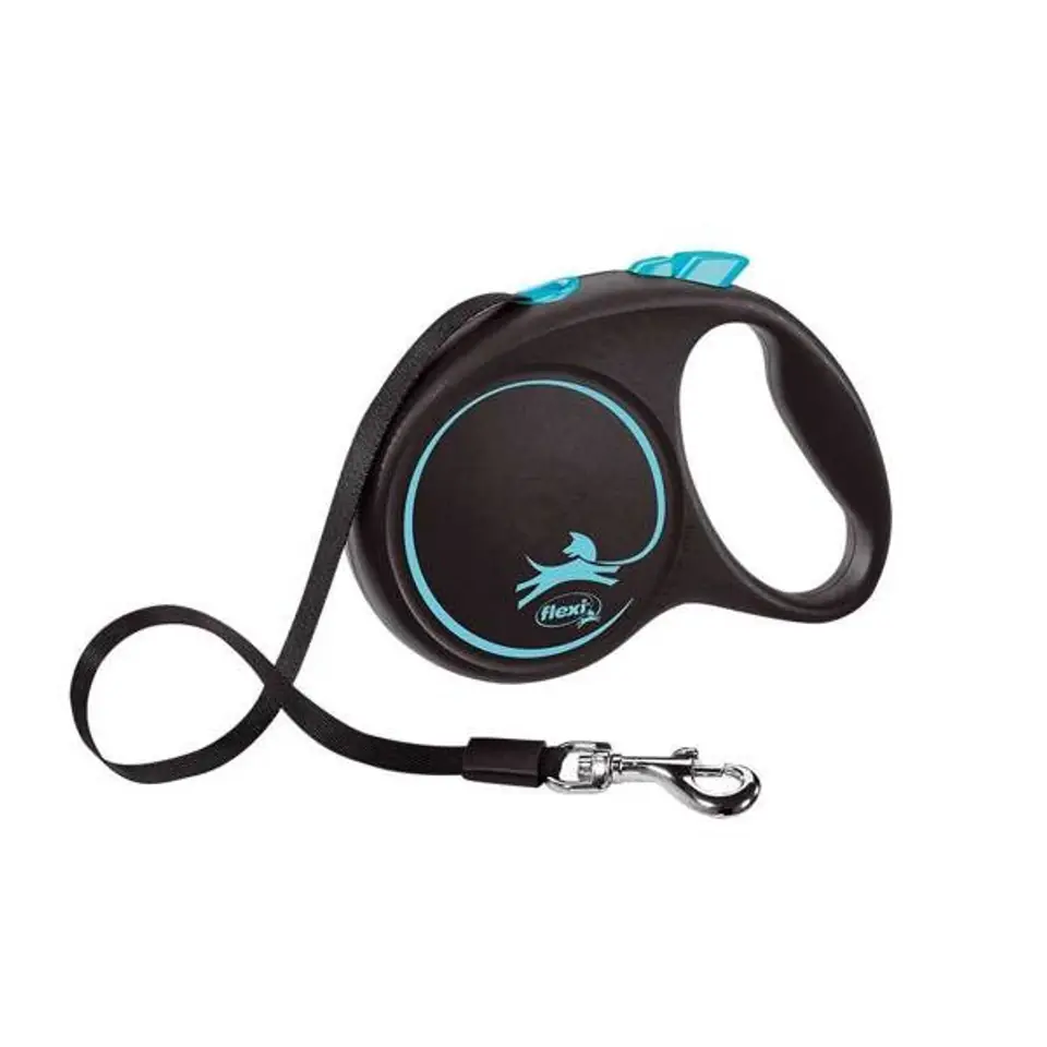 ⁨Flexi Automatic leash Black Design M 5 m, Blue⁩ at Wasserman.eu