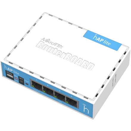 ⁨MikroTik RouterBOARD hAP-Lite RB941-2nD - router bezprzewodowy - Wi-Fi - desktop | 4-portowy switch | 2.4 GHz⁩ w sklepie Wasserman.eu