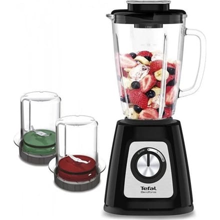 ⁨TEFAL Blender BL438831 BlendForce Tabletop, 800 W, Jar material Glass, Jar capacity 1.25 L, Ice crushing, Black⁩ at Wasserman.eu