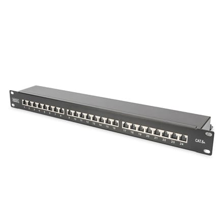 Digitus | Patch Panel | CAT 6A | RJ45, 8P8C | m | Ekranowanie RJ45 (brąz cynowany) | Odpowiedni do montażu w szafie 483 mm (19") w sklepie Wasserman.eu