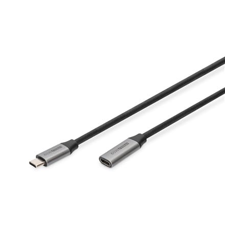 ⁨Digitus | Przedłużacz USB | Żeńskie | 24-pinowe USB-C | Męskie | Czarne | 24-pinowe USB-C | 1 m⁩ w sklepie Wasserman.eu