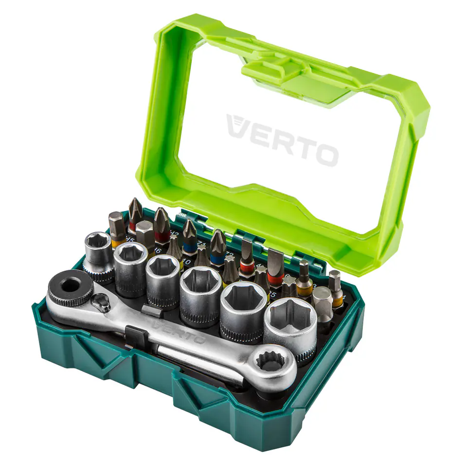 Set Bits und Buchsen 24 St., 25 mm - 2 x PH, 2 x PZ, 2 x SL, 4 x HEX, 5 x TX, Sockel 6 Stk. im Wasserman.eu