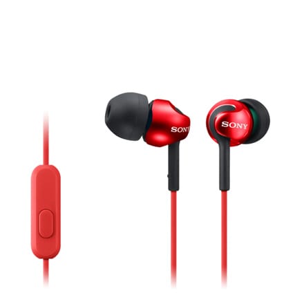 Słuchawki douszne Sony z serii EX, czerwone Sony | MDR-EX110AP | douszne | czerwone w sklepie Wasserman.eu