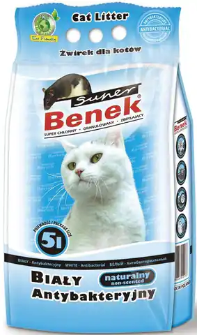 ⁨CERTECH Super Benek Biały Antybakteryjny - żwirek dla kota zbrylający 5l⁩ w sklepie Wasserman.eu