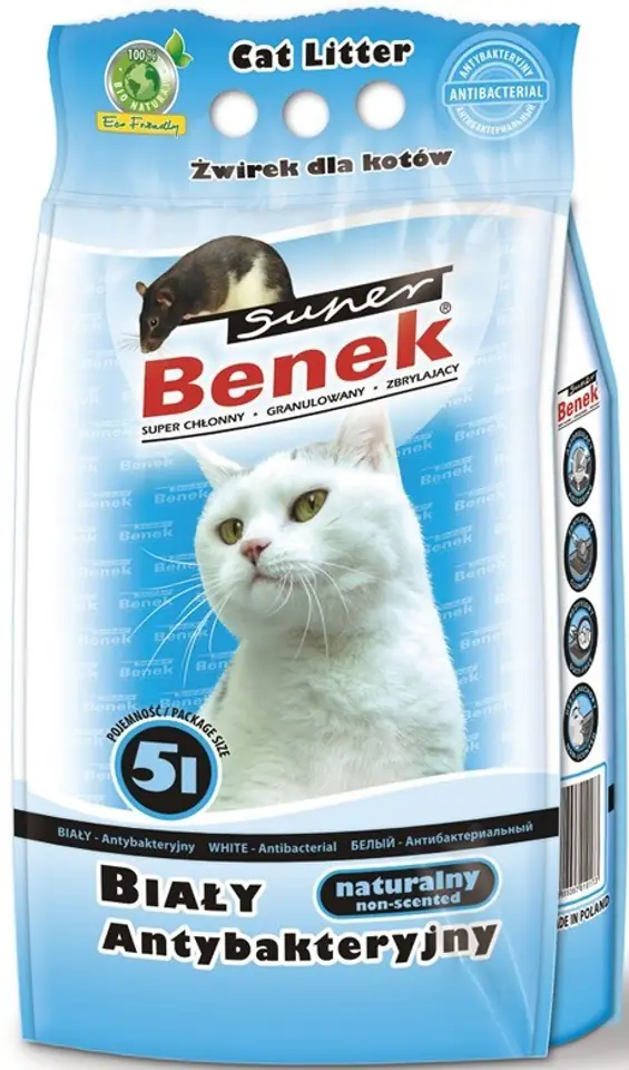 ⁨Certech Super Benek White Antibacterial - Cat Litter Clumping 5 l⁩ at Wasserman.eu