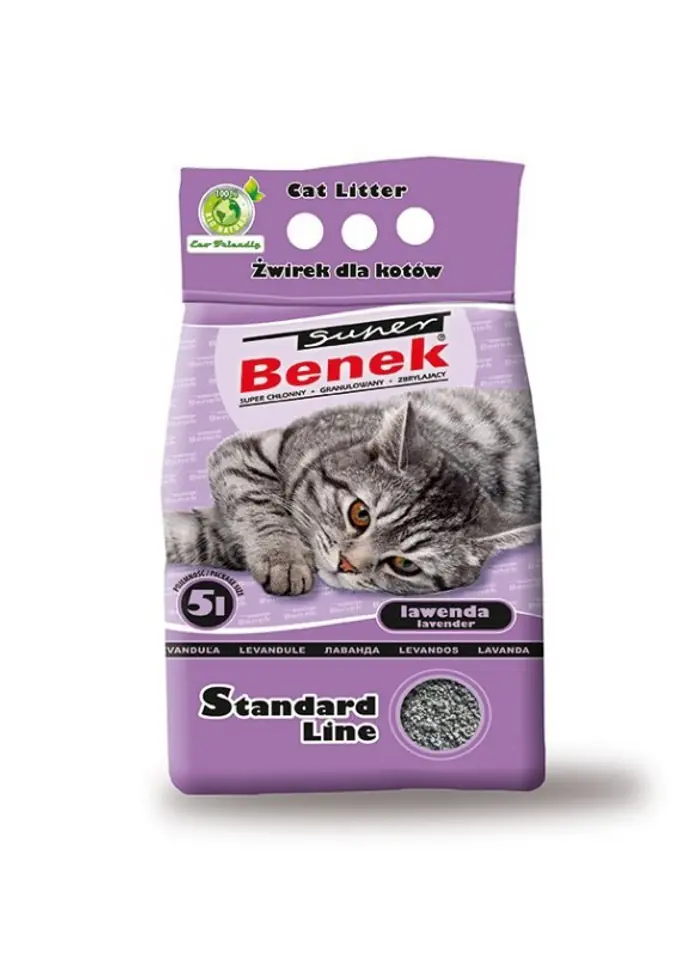 ⁨CERTECH Super Benek Standard Lavender - caking cat litter 5l⁩ at Wasserman.eu