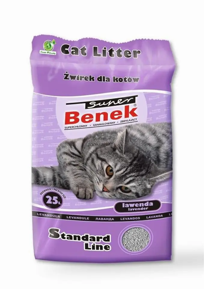 ⁨CERTECH Super Benek Standard Lawenda - żwirek dla kota zbrylający 25l (20kg)⁩ w sklepie Wasserman.eu