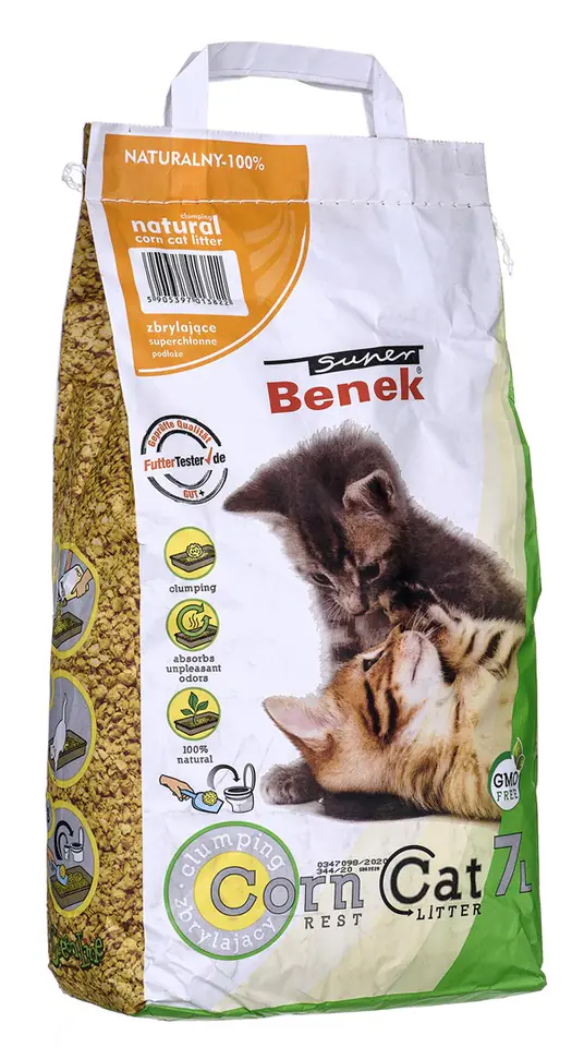 ⁨CERTECH Super Benek Corn Cat - cat corn litter clumping 7l⁩ at Wasserman.eu