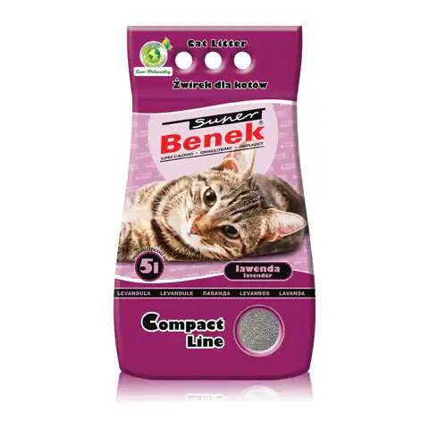 ⁨CERTECH Super Benek Compact Lawenda - żwirek dla kota zbrylający 5l⁩ w sklepie Wasserman.eu