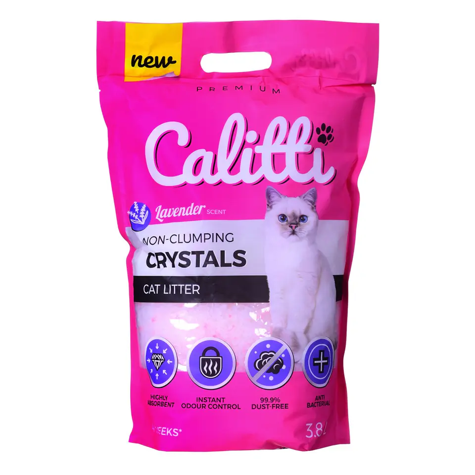 ⁨CALITTI Crystals Lavender - żwirek silikonowy dla kota 3,8 l⁩ w sklepie Wasserman.eu