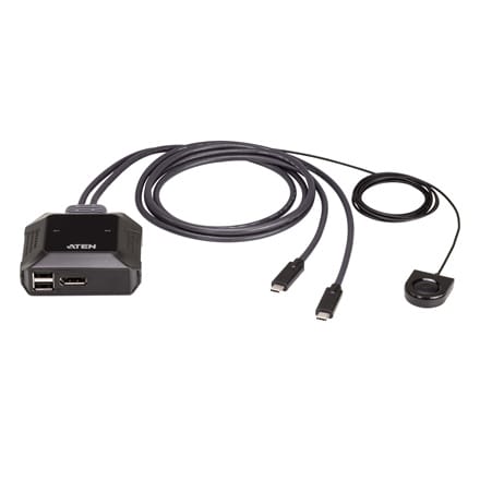 Aten US3312 2-portowy przełącznik KVM USB-C 4K DisplayPort ze zdalnym przełącznikiem portów Aten | 2-portowy przełącznik KVM USB w sklepie Wasserman.eu