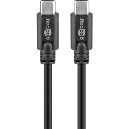 ⁨Goobay | Kabel USB-C | Męski | 24-pinowy USB-C | Męski | Czarny | 24-pinowy USB-C | 0,5 m⁩ w sklepie Wasserman.eu
