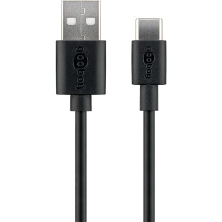 ⁨Goobay | Kabel USB-C | Męski | 4-pinowy USB typu A | Męski | 24-pinowy USB-C | Czarny | 3 m⁩ w sklepie Wasserman.eu