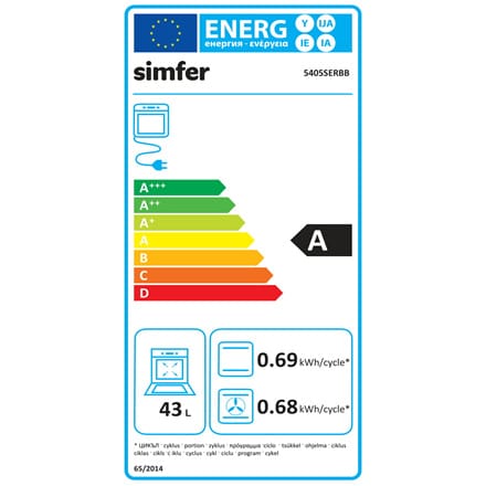 ⁨Simfer Cooker 5405SERBB Hob type Gas, Oven type Electric, White, Width 50 cm, Electronic ignition, 43 L, Depth 60 cm⁩ at Wasserman.eu