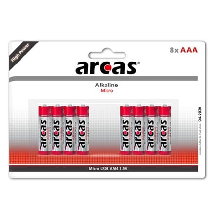 ⁨Arcas AAA/LR03, Alkaline, 8 pc(s)⁩ at Wasserman.eu