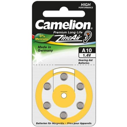 ⁨Camelion | A10/DA10/ZL10 | Cynkowe ogniwa powietrzne | 6 szt.⁩ w sklepie Wasserman.eu