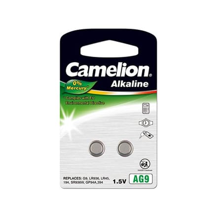 ⁨Camelion | AG9/LR45/LR936/394 | Alkaliczna bateria guzikowa | 2 szt.⁩ w sklepie Wasserman.eu