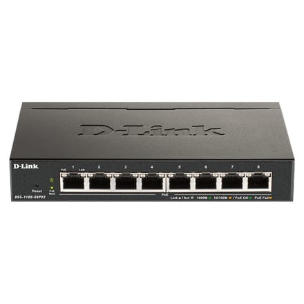 D-Link | 8-portowy przełącznik Gigabit PoE Smart Managed | DGS-1100-08PV2 | Zarządzany przez Internet | Desktop | Ilość portów 1 w sklepie Wasserman.eu