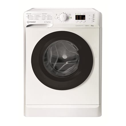 ⁨INDESIT Washing machine MTWSA 61294 WK EE Energy efficiency class C Front loading Washing capacity 6 kg 1151 RPM Depth 42.5 cm Width 59.5 cm Display Big Digit White⁩ at Wasserman.eu