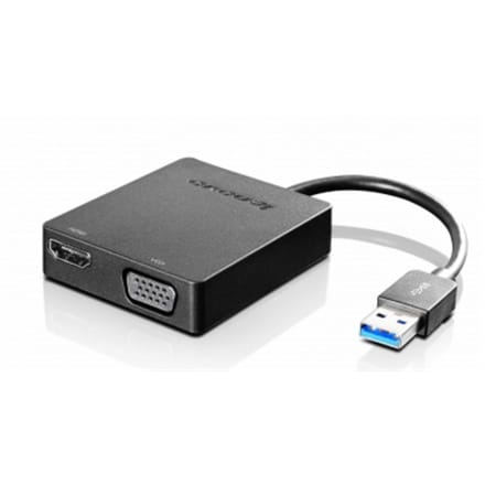 ⁨Lenovo Universal USB 3.0 to VGA/HDMI Black, Adapter⁩ at Wasserman.eu