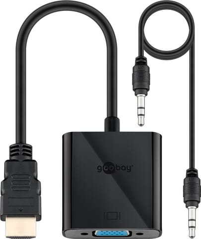 ⁨Goobay HDMI/VGA adapter, nickel plated 68793 Black⁩ at Wasserman.eu