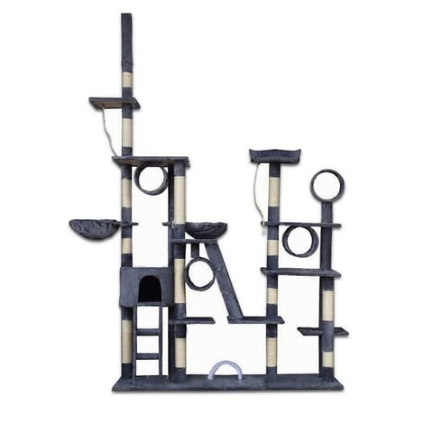⁨XXL Cat Tree Bed Hammocks Tubes Cottage Dark Gray⁩ at Wasserman.eu