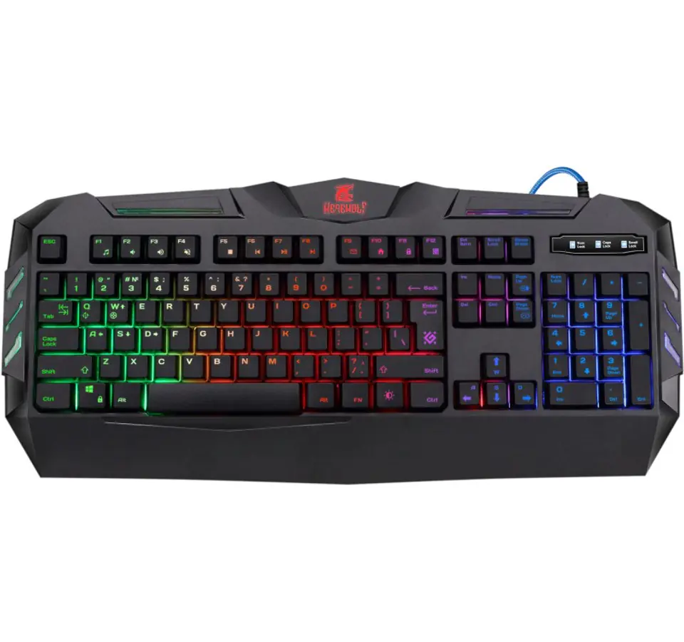 ⁨DEFENDER KLAWIATURA GAMINGOWA MEMBRANOWA WEREWOLF GK-120DL PODŚWIETLENIE RGB 45124⁩ w sklepie Wasserman.eu