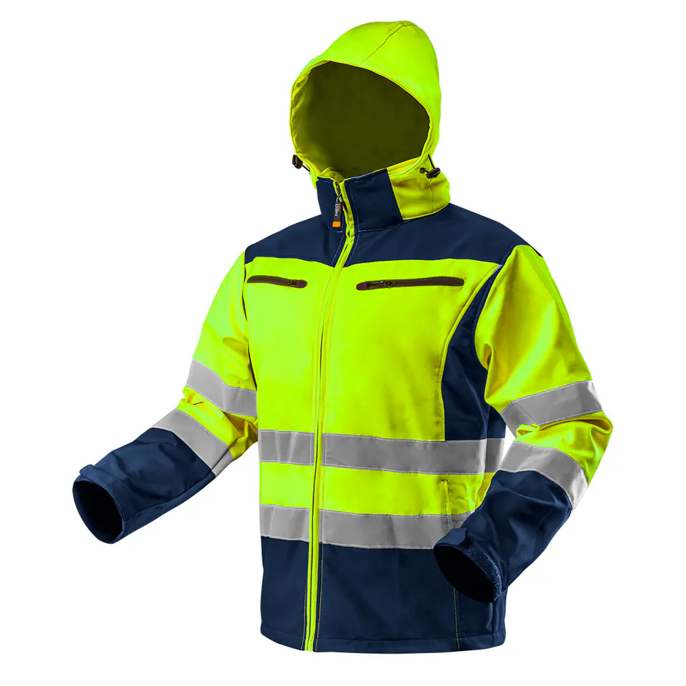 ⁨Softshell work jacket with hood, yellow, size S⁩ at Wasserman.eu