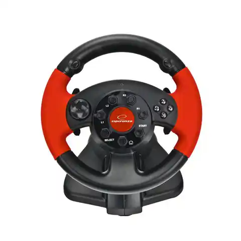 ⁨xlyne EG103 Gaming Controller Steering wheel PC,Playstation 2,Playstation 3 Digital Black,Red⁩ at Wasserman.eu