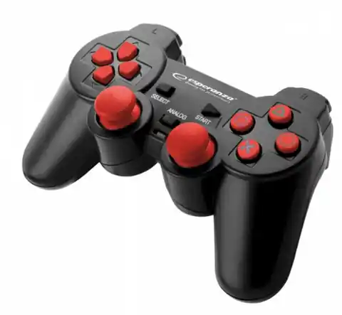⁨Gamepad Esperanza EGG106R (PC, PS2, PS3; kolor czarny, kolor czerwony)⁩ w sklepie Wasserman.eu
