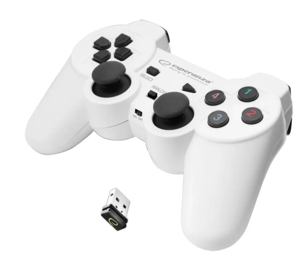 ⁨Esperanza EGG108W Gaming Controller Black, White RF Gamepad Analogue / Digital PC, Playstation 3⁩ at Wasserman.eu